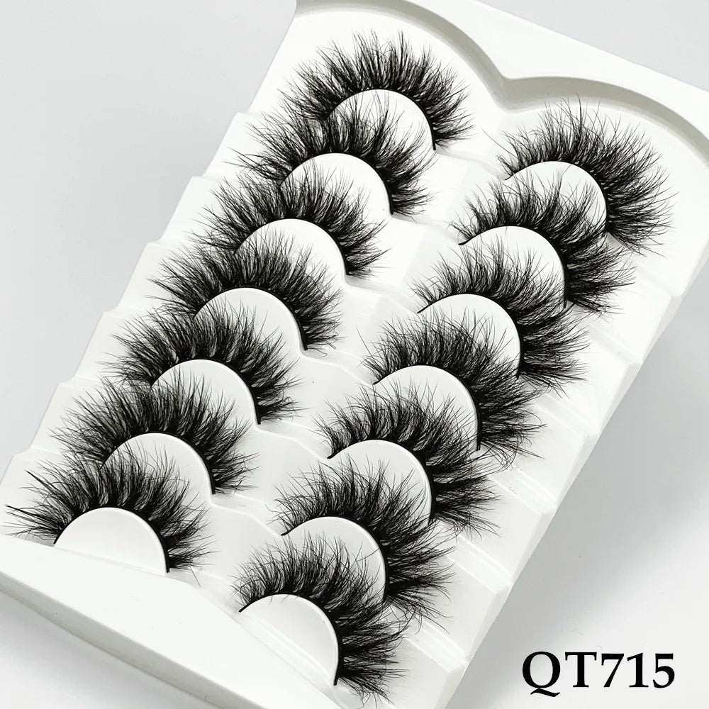 5/7/8 pairs 3D mink Lashes ,soft fluffy natural false eyelashes，individual eyelash extension, makeup tools lashes wholesale