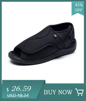 Summer Comfortable Diabetes Shoes Fat Thumb Instep Height Foot Code Middle-Aged Elderly Sandals Puffy Adjustable Slippers