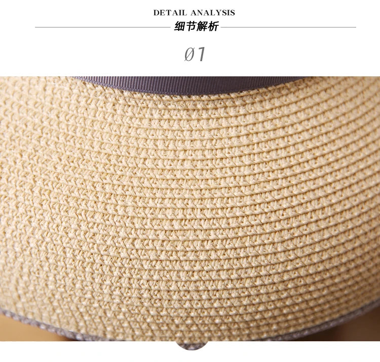 2024 Hepburn Sun Hat Women Summer Sunscreen Straw Hat Female Retro Bow French Elegant Hat Big Eaves Sunshade Beach Hat