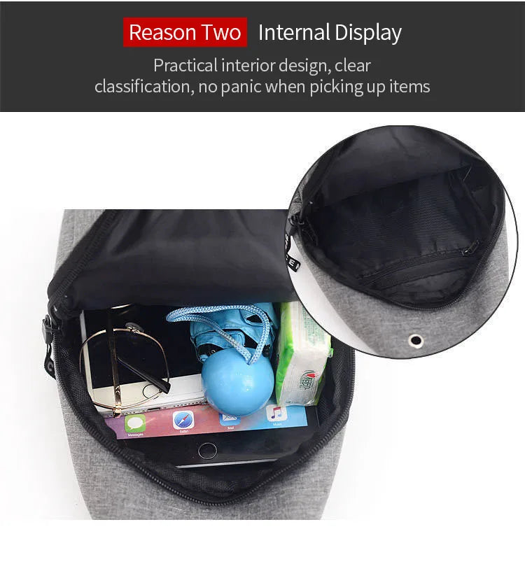 2023 New Chest Bag New Men Simple Nylon Fashion Waterproof One Shoulder Crossbody Bag Multi-functional Men Sling Bag New In