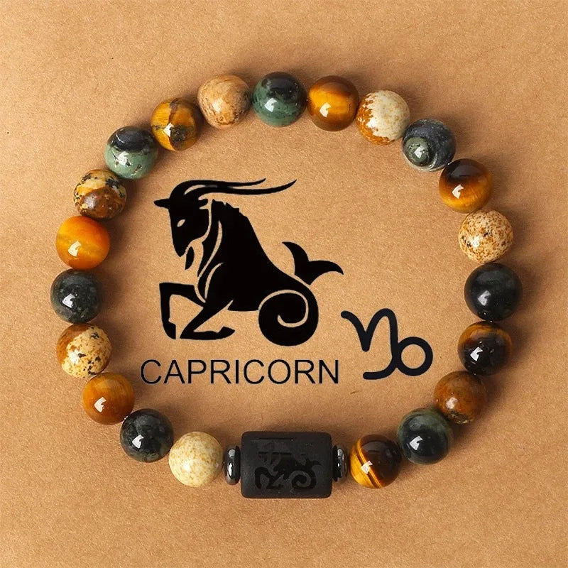 12 Zodiac Signs Constellation Bracelet Men Women Natural Stone Beaded Bracelet For Couples Friends Gifts Viralgem Store