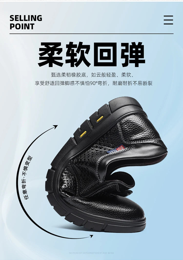 Summer Breathable Sandals for Men, Men's Cowhide Shoes, Hand-woven, Business Formal Leather Sandals, Dad's Shoes