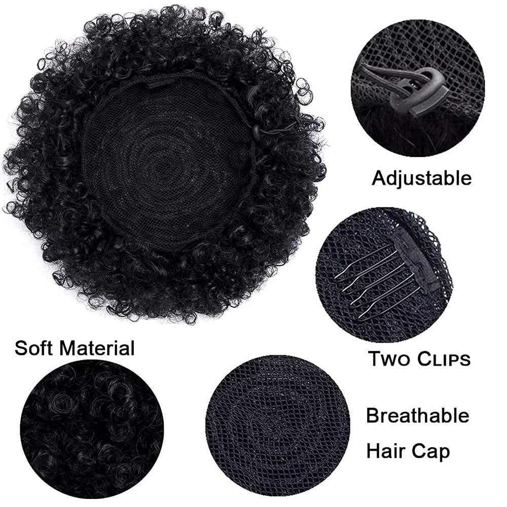 Synthetic Large Afro Puff Drawstring Ponytail Kinky Curly Bun HairPiece African American Clip in Updo Extensions for Black Women Viralgem Store