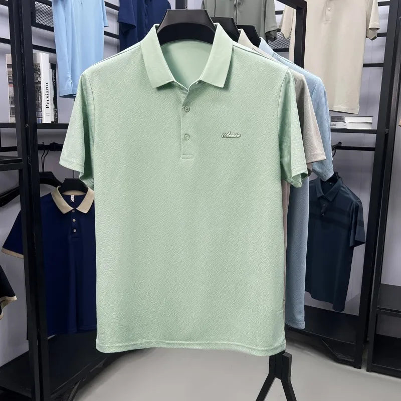 Top Grade Designer Brand Polo Shirt Men Summer New High Short Sleeve Regular Solid Casual Tops Fashions Mens Clothes 2025 Viralgem Store