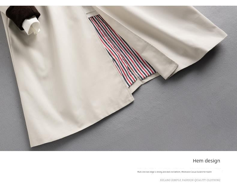 2024 Spring & Fall New Arrival K-style Loose Lapels Men's Mid-Length Trench Coat Japanese-Style Retro Casual Korean Coat Men Viralgem Store