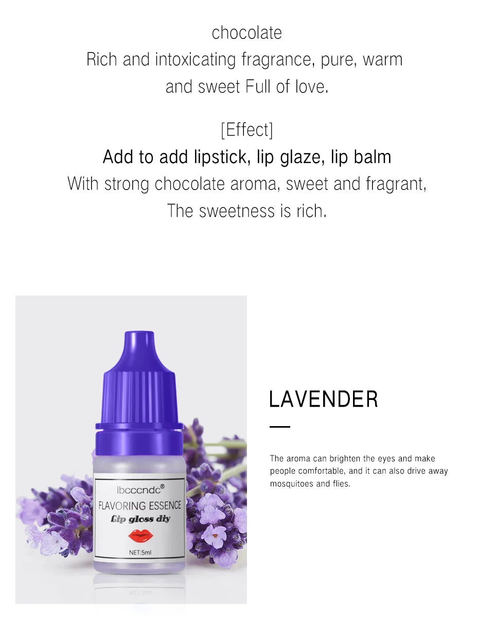 5ML Natural Flavor Chocolate Fruit Essence for Handmade Cosmetic Lip Gloss Lipgloss DIY Safe Fragrance Flavoring Essential