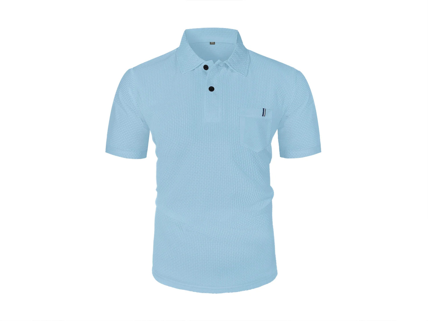 Summer ice silk lapel pocket POLO shirt, men's short-sleeved T-shirt, men's clothing top