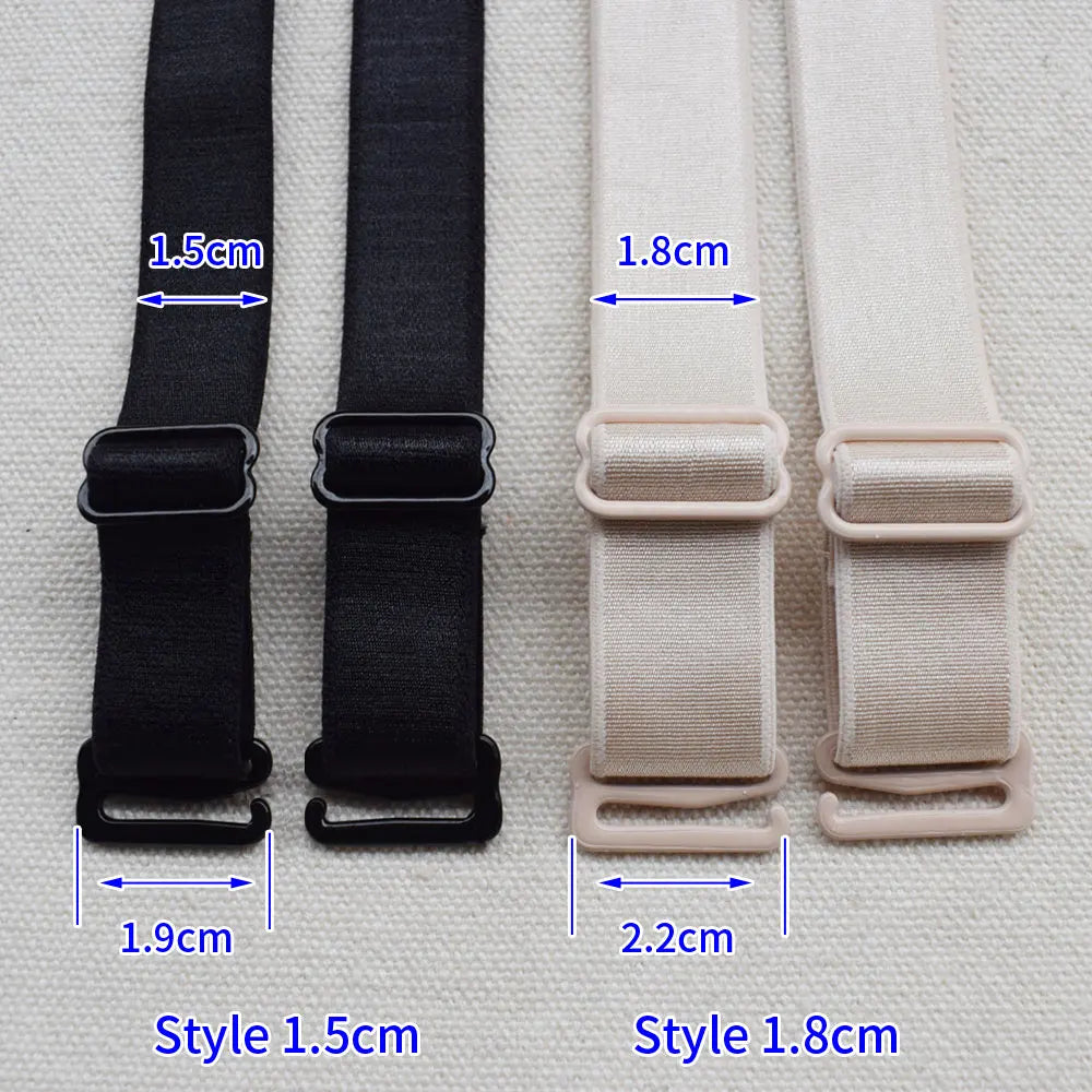 45cm Shoulder Bra Straps Replacement 15mm 18mm Width Elastic Adjustable Removable Multi Color for Women Double Shoulder Elastic