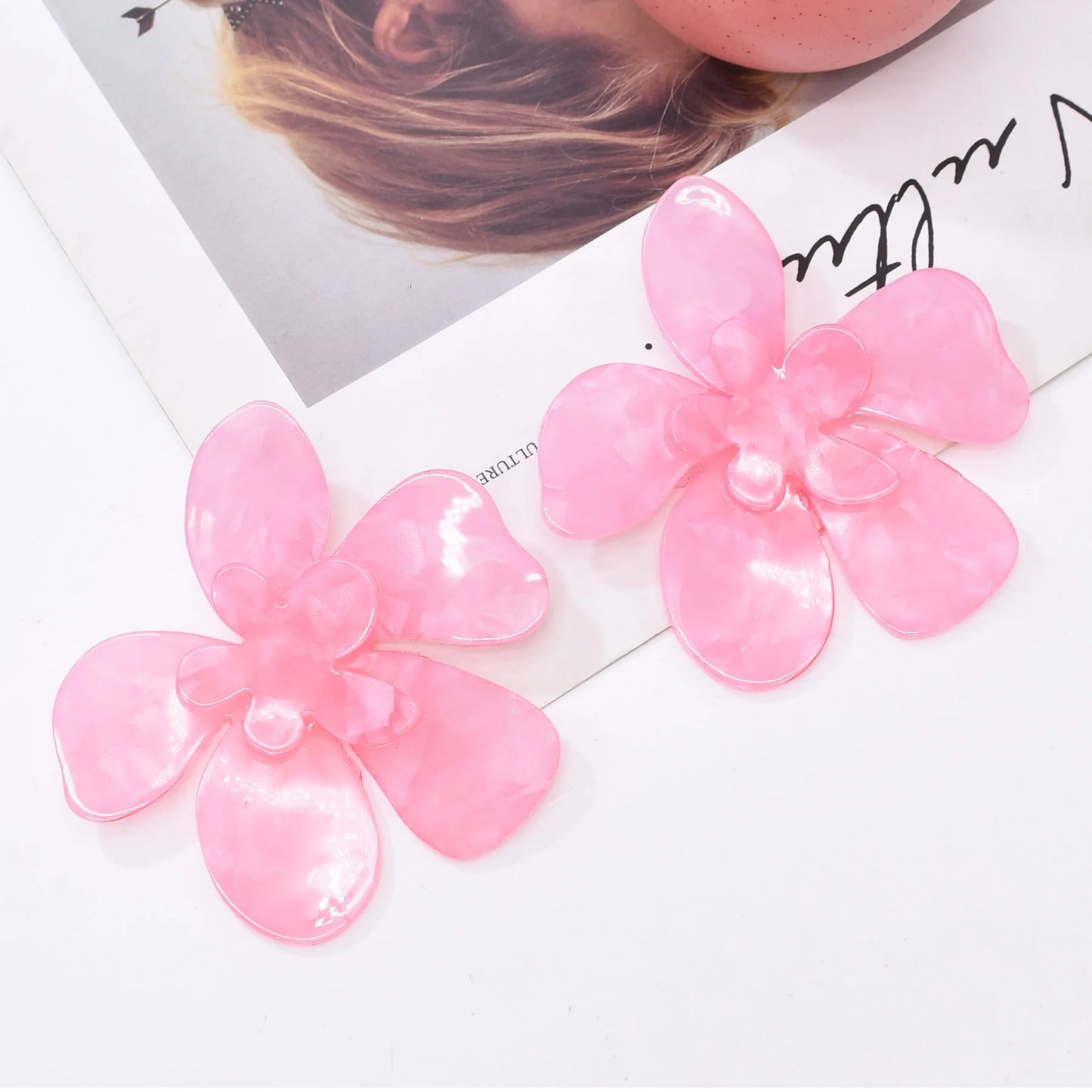 Acrylic Fashion Big Flower Pendant Earrings Double Layer Flowers Women's Earrings for Women 2023 New Party Jewelry Gifts