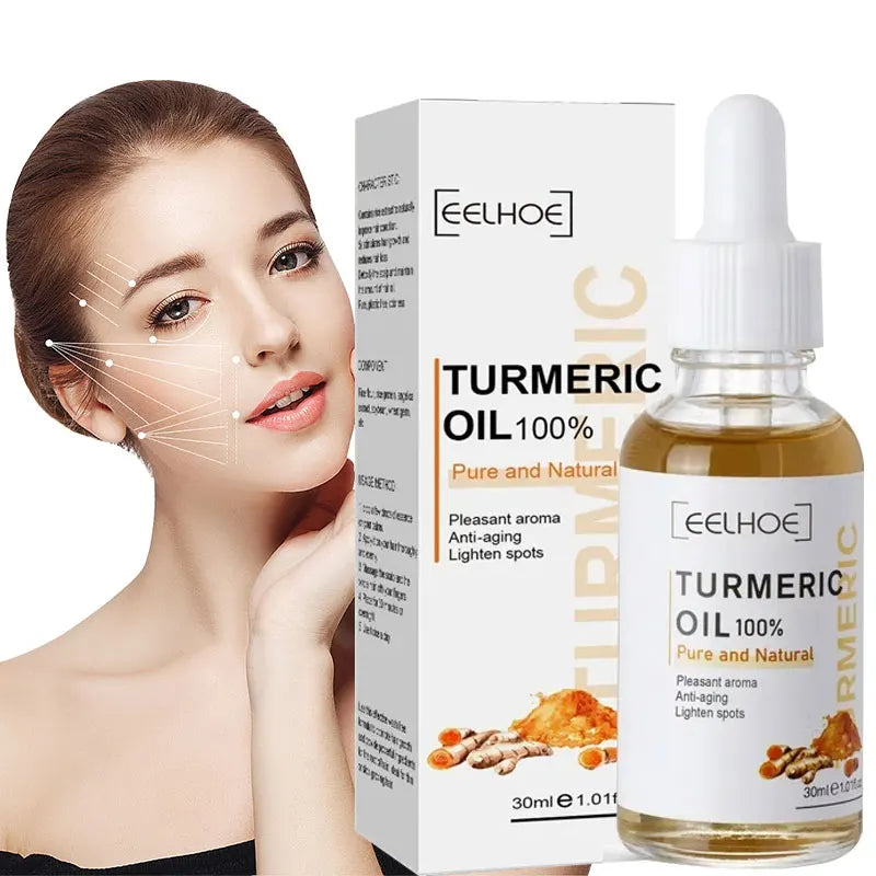 Turmeric Essential Oil Facial Repair Serum Anti-Wrinkle Lifting Firming Face Moisturiz Brighten Essence for Dark Spot Corrector