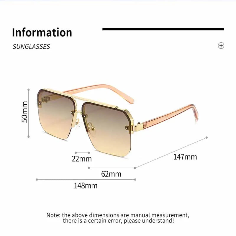 2024 New Square Frame Sunglasses Europe And The United States Fashion Sunglasses Men And Women Half Frame Sunglasses