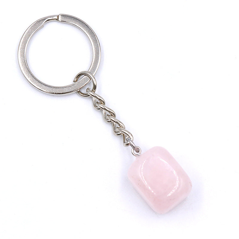 20pcs Natural Rough Raw Stone Crystal Quartzs Keychain Women Men Handbag Hangle Car Key Holder Raw Mineral Stone KeyRing Jewelry Viralgem Store