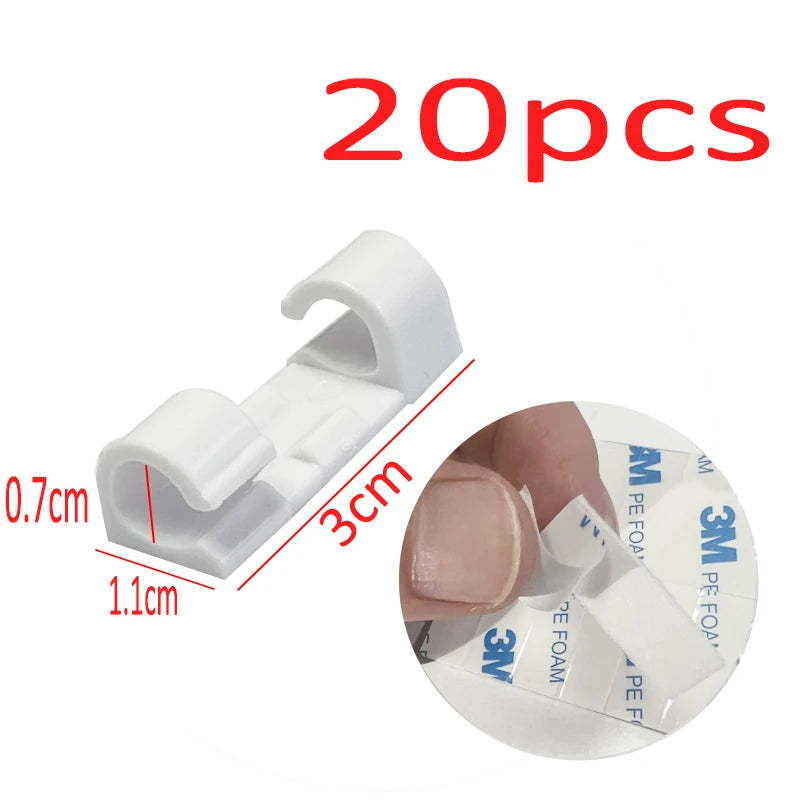 16/20pcs Cable Organizer Clips Cable Management Wire Manager Cord Holder USB Charging Data Line Bobbin Winder Wall Mounted Hook Viralgem Store