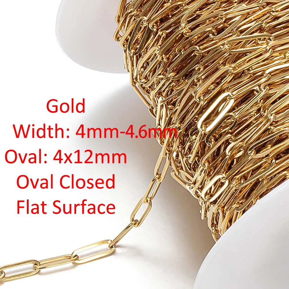 1M Stainless Steel Big Oval Cross Small Circle Link Chains Heavy Chunky Punk Chain DIY Jewelry Making Supplies Necklace Bracelet Viralgem Store
