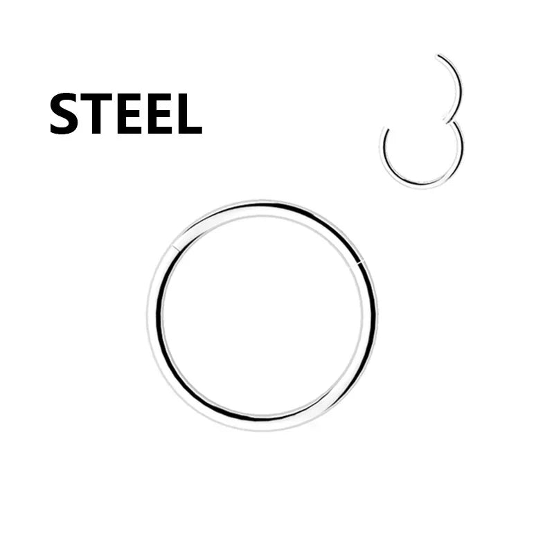 1PC Stainless Steel Nose Hoop Septum Piercing Clicker Hinged Segment Rings Lip Helix Daith Conch Cartilage Earrings Sexy Jewelry Viralgem Store