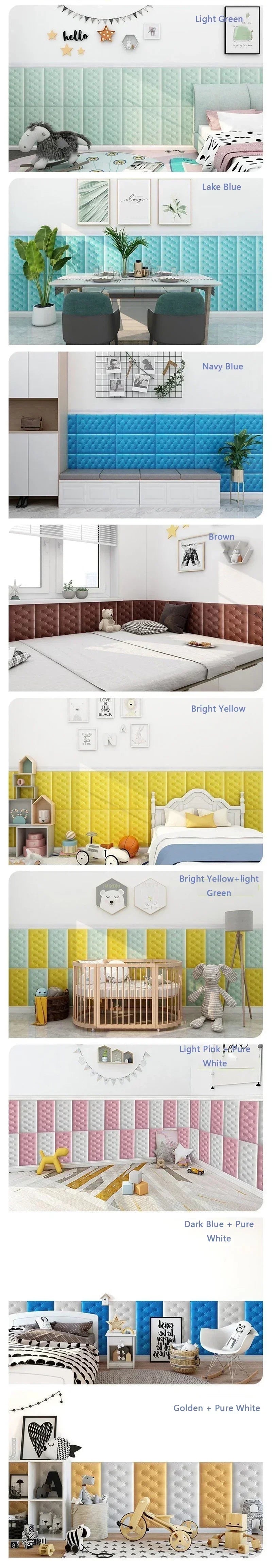 3-6pc/Set Self Adhesive Tile Wall Sticker Home Decor 3D PVC sticker Covers For Kitchen Cupboard Bathroom Waterproof Wallpaper