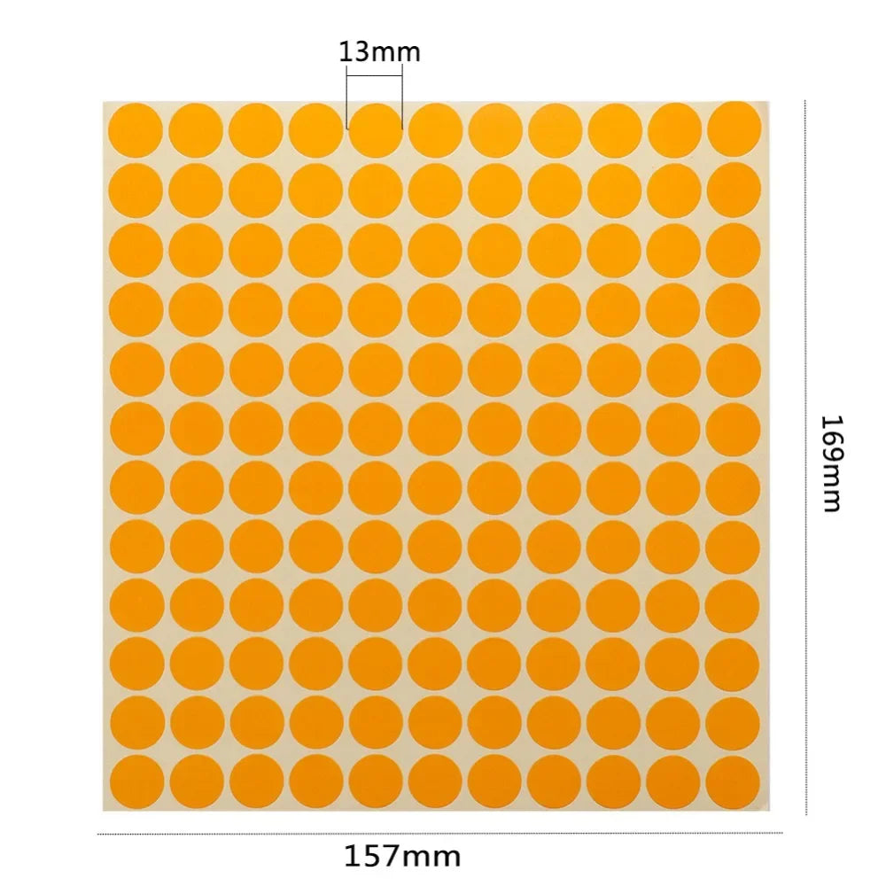 1 Sheet of 132 Blank Round Stickers Labels for Essential Oil Bottle Cap Lid Water Resistant 7 Color Sticker 13mm DIY