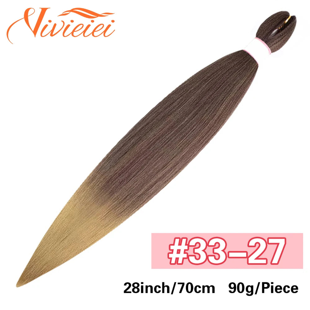 Synthetic Jumbo Braids Hair Extensions 28 Inch Braiding Hair Pre Stretched Orange Green White Blue Red Pink Purple Braids Viralgem Store