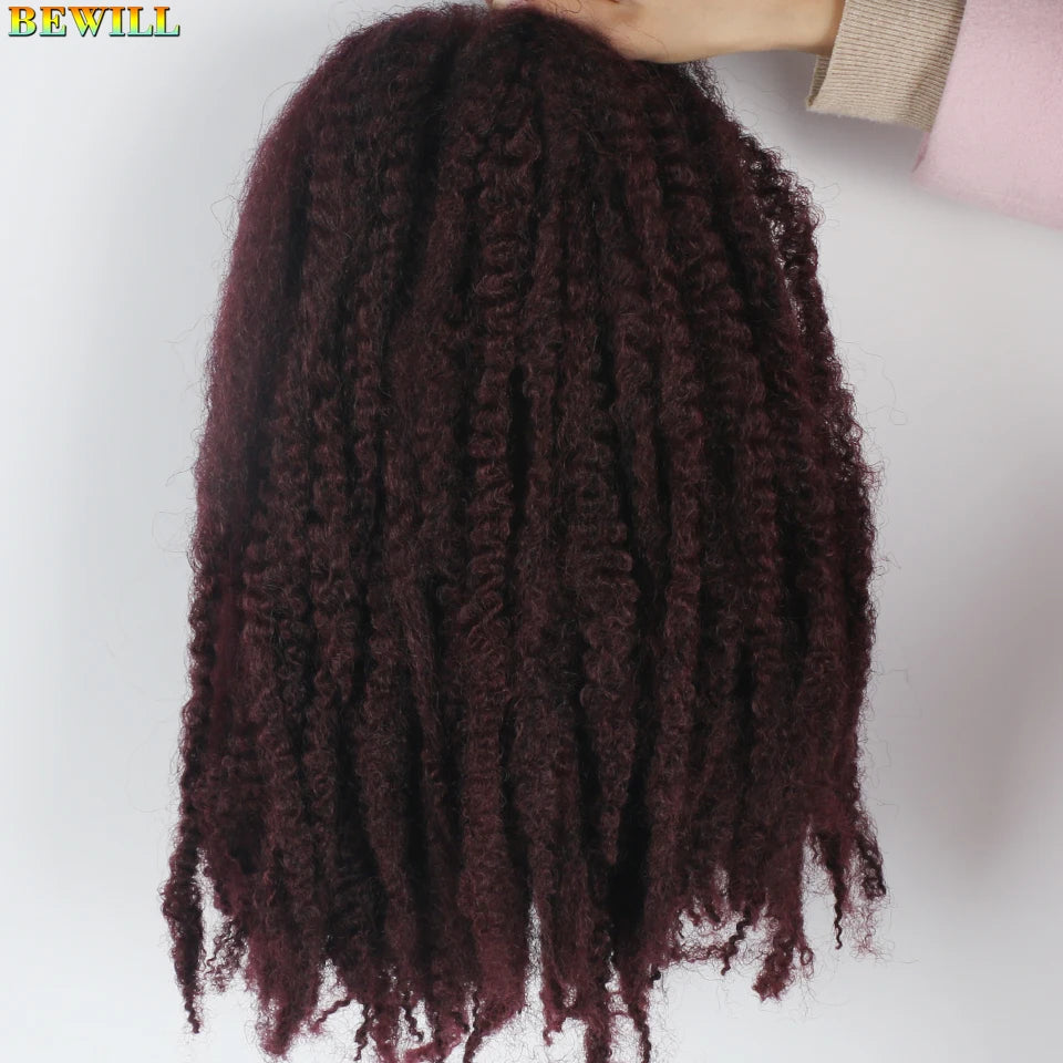 18 Inch 1-6 Packs Marley Twist Crochet Hair Black Brown to Blonde Synthetic Afro Marley Ombre Braiding Hair for Faux Locs Braids