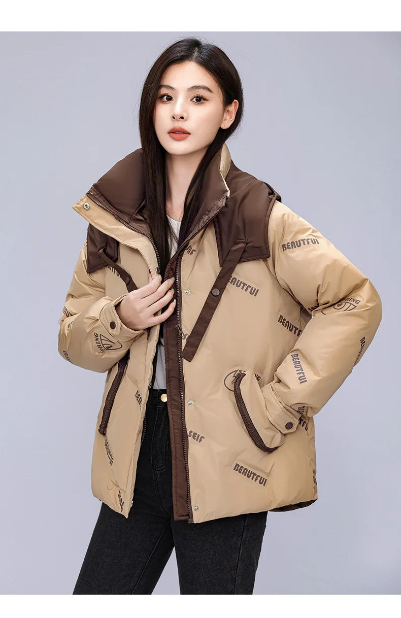 Women Pink Gothic Hoodies Parka 90s Vintage Jacket Overcoat Warm Thicken Coat Harajuku Padded Jacket Clothes Winter Autumn 2024