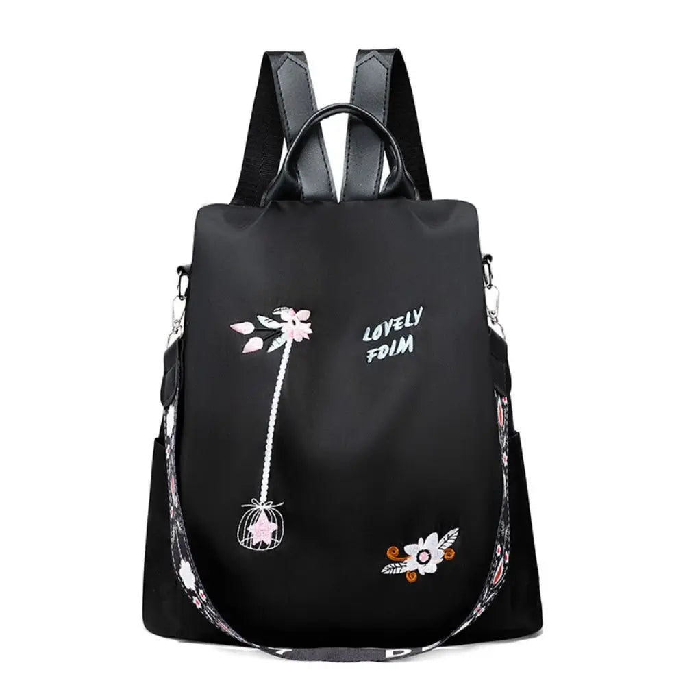 Waterproof Oxford Women Backpack Fashion Anti-theft School Bag Embroidery Designer Female Large Capacity Travel Shoulder Handbag Viralgem Store
