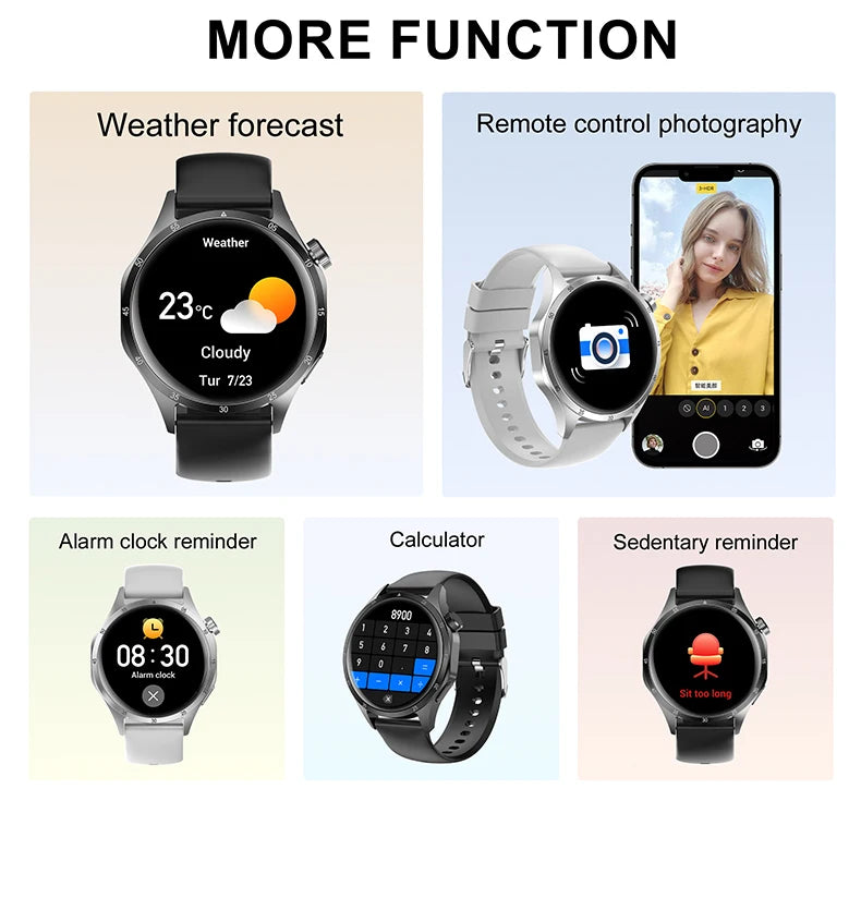 2025 New Mens Smart Watch 360 * 360 Bluetooth Call Smartwatch AMOLED Screen GPS Smart Watches NFC Waterproof Smart Watch for Men
