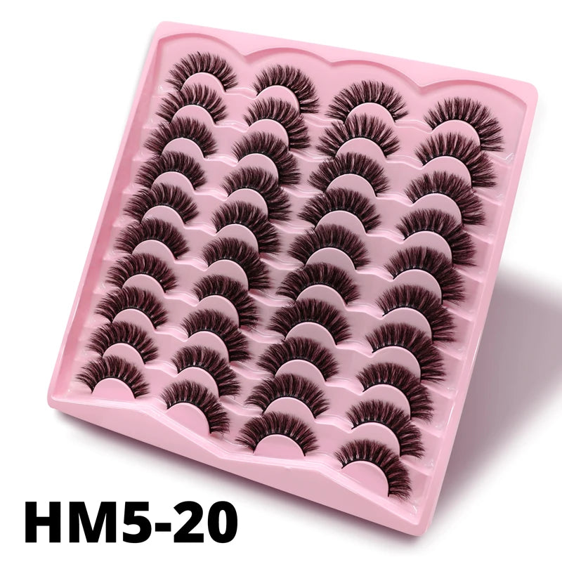 2 Style 20 Pairs Eyelash 3D Natural Mink False Eyelashes Makeup Fake Eye Lashes Faux Cilios Make Up Beauty Tools Wholesale