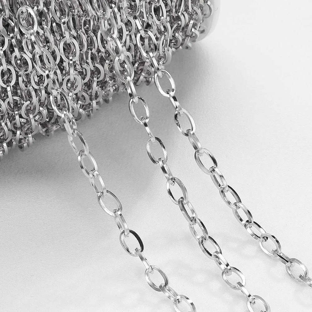 1M Stainless Steel Big Oval Cross Small Circle Link Chains Heavy Chunky Punk Chain DIY Jewelry Making Supplies Necklace Bracelet Viralgem Store