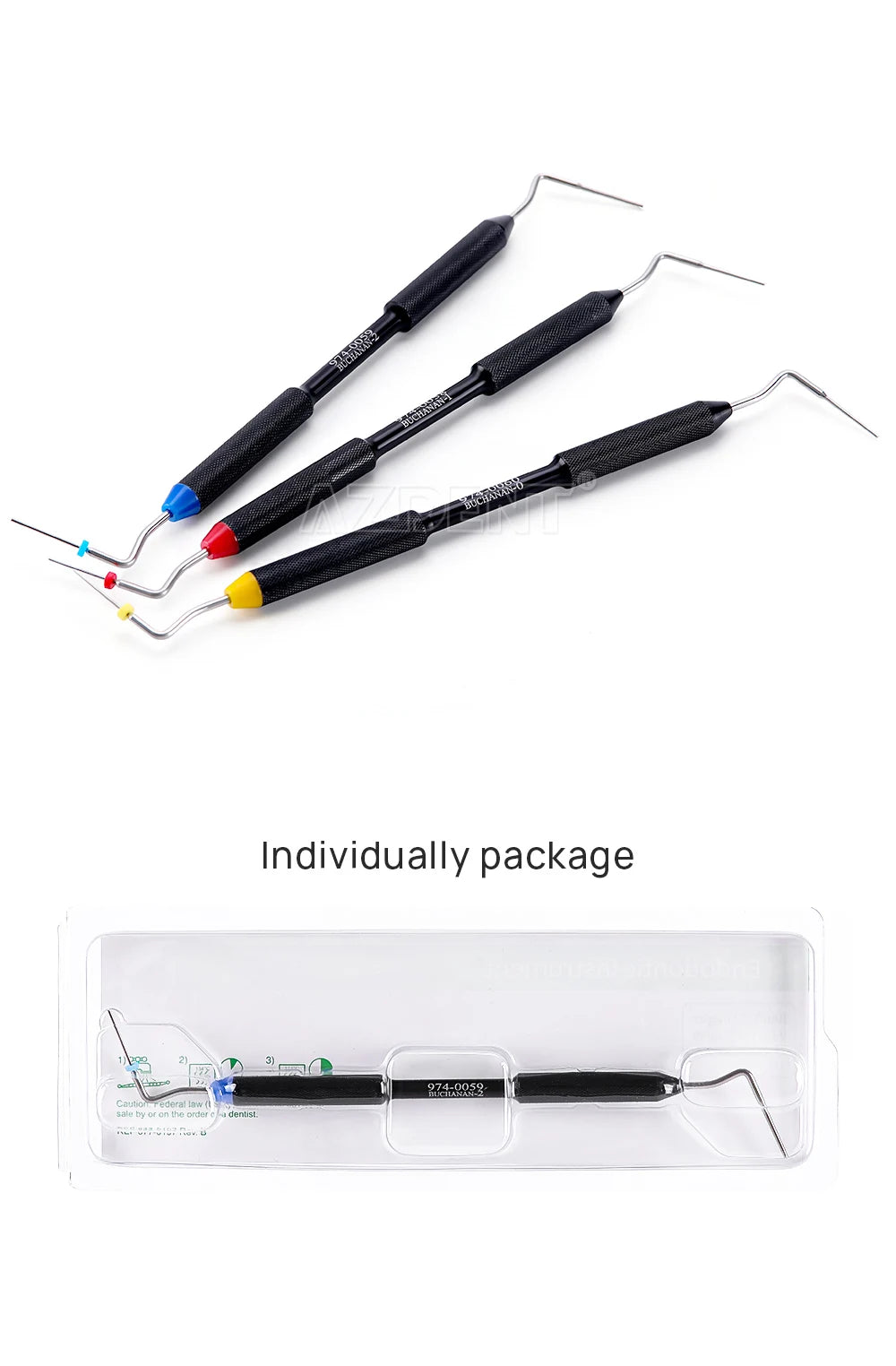 1Pcs AZDENT Dental Endo Buchanan Hand Plugger Fill Instrument NITI Tip #0 #1 #2 Endodontic Dentist Dentistry Tools