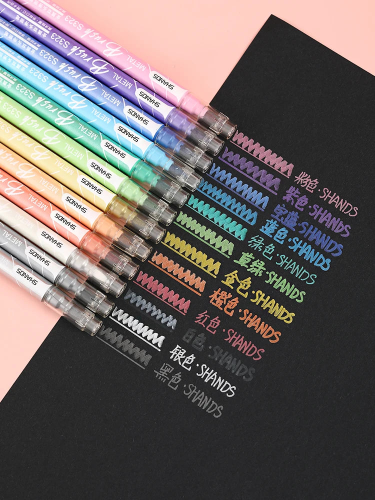 6/12 Pieces Double-ended Color Markers, Art High-value Hand-painted Pens, Suitable for Adults and Children School Office Gifts