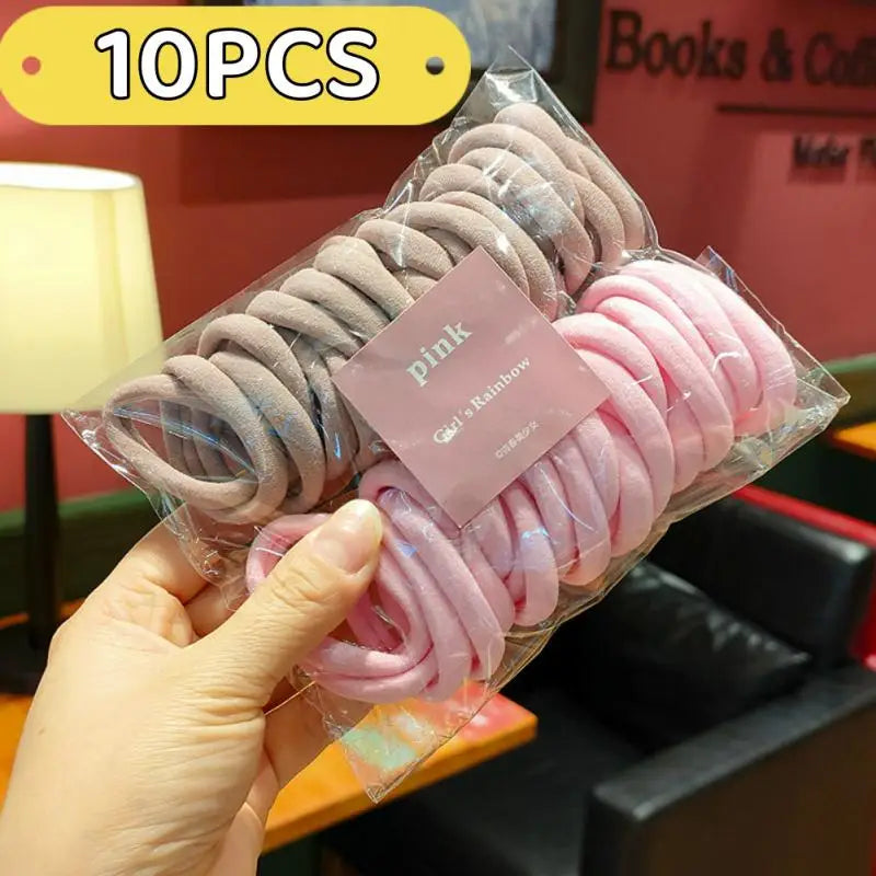 10Pcs Gradient Elastic Rubber Bands Baby Seamless Candy Colored Children Scrunchie Girls Braided Hair Rings Hair Accessories