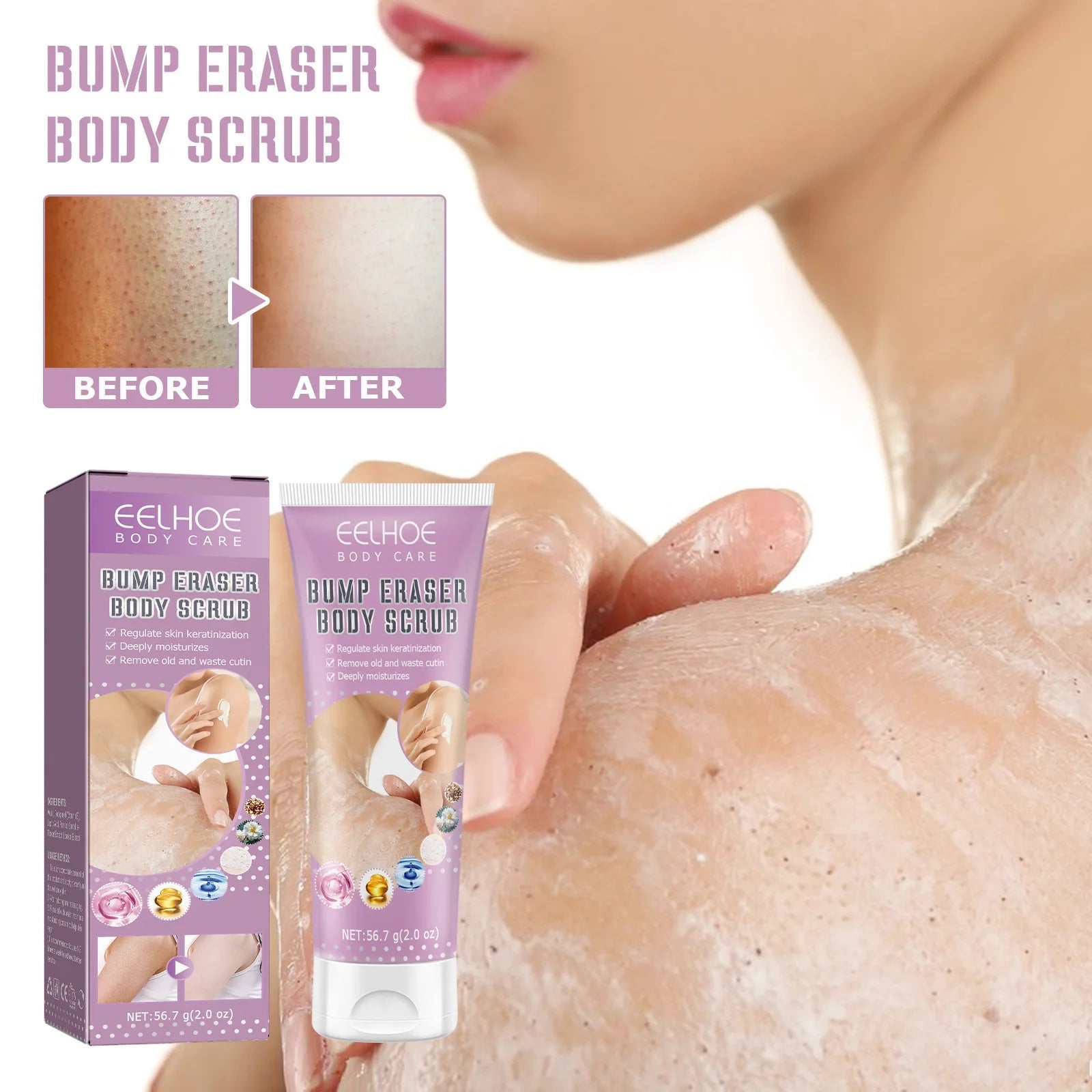 7-Day Fast Body Scrub Cream Moisturizing Skin Repair Keratosis Pilaris Removing Strawberry Legs Eraser Nourishing Body Skin Care Viralgem Store