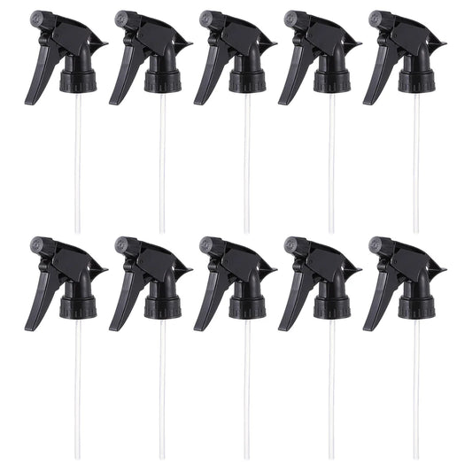 10 PCS Spray Bottle Nozzle Trigger Nozzles Plastic Heads Sprayer Black Top Replacement Watering Paint Jacket Mist