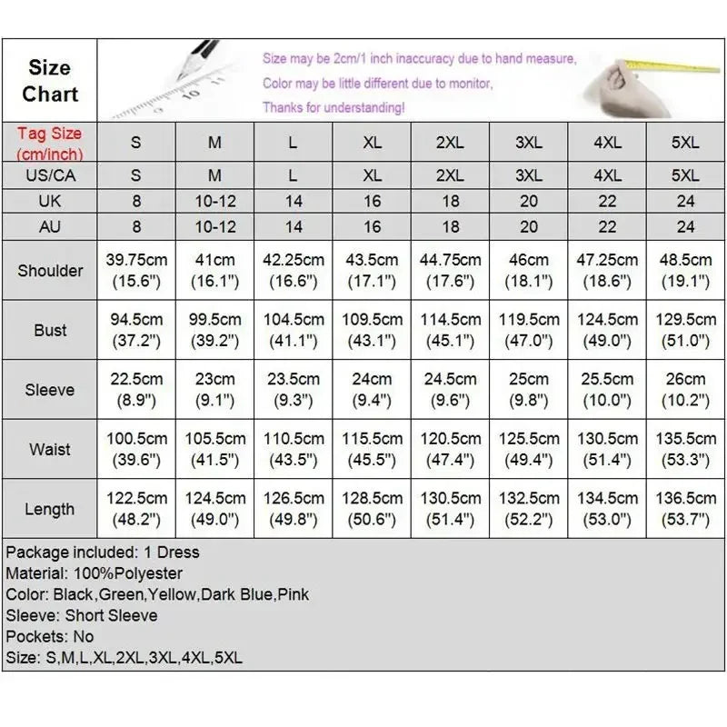 2024 New Short Sleeve Long Retro Print Dress Pocket Large Casual Dress