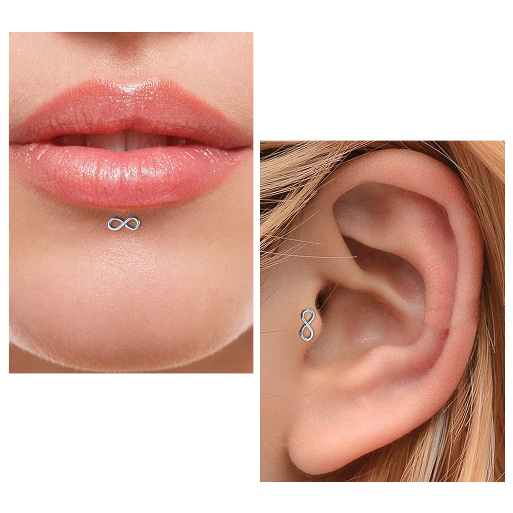 1Pc Lip Piercing Body Jewelry Plug-in Lip Stud for Women Trendy Ear Cuff Stainless Steel Star Moon Lip Stud Earrings Ear Studs