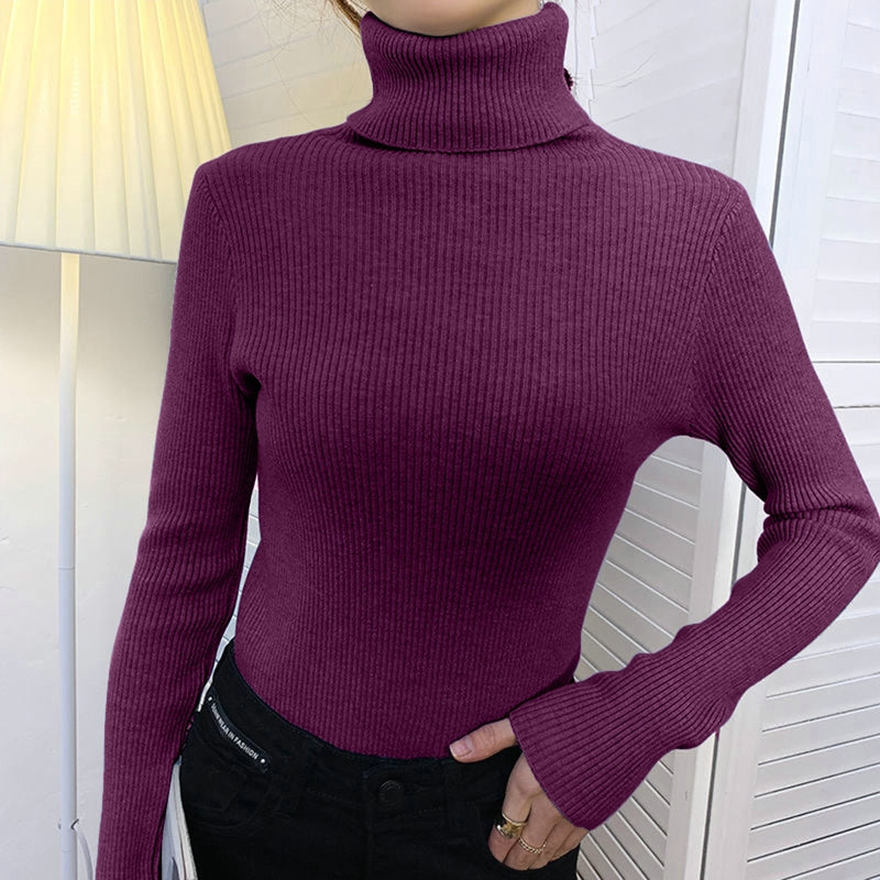 Women Turtleneck Sweater Knitted Soft Pullovers Cashmere Jumpers Basic Soft Sweaters For Women 2024 Autumn Winter