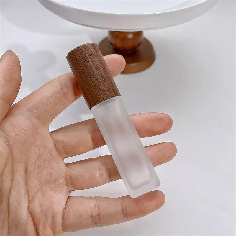 10ml Frosted Glass Perfume Bottle Refillable Square Press Spray Bottle Empty Atomizer Fine Mist Sample Vials Cosmetic Container Viralgem Store