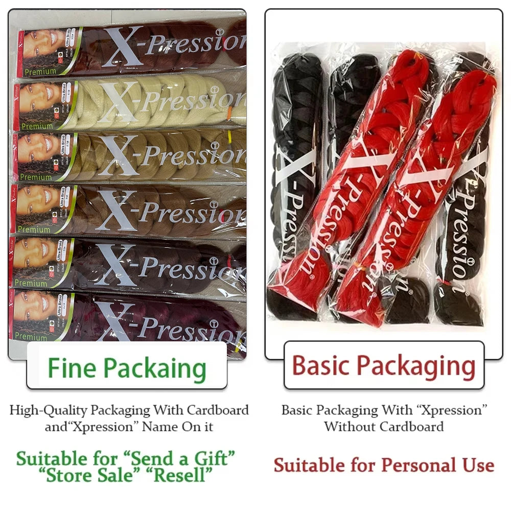 Xpression 82 Inch Jumbo Braiding Hair Synthetic Braid Crochet Hair Extensions 165g Pre Stretched Braid Wholesale For Black Women Viralgem Store