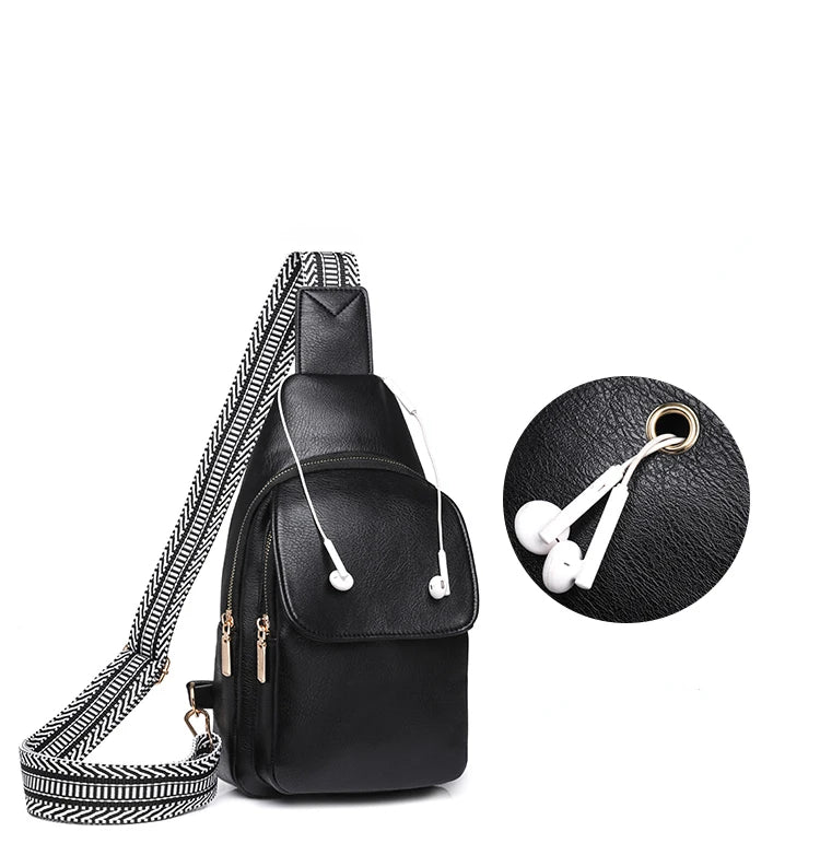 Women Bag Soft PU Leather Shoulder Purse Vintage Fashion Female Chest Bag Designer Multifunctional Shoulder Messenger Crossbody Viralgem Store