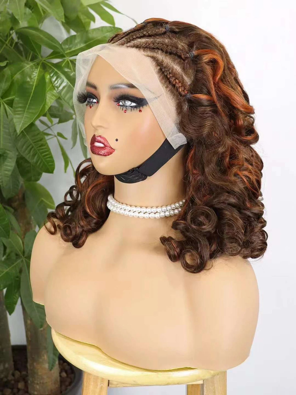 4T30T4 Color  Loose Wave Remy Human Hair Wigs 250% Density 13x4 Lace Frontal Cornrow Braided Wig SLoose Fumi Lace Braid Wig