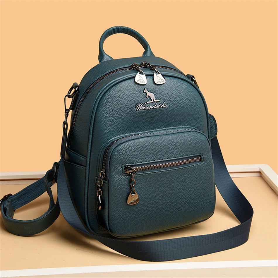 Women Travel Backpack for Teenager Girl 2024 Soft Leather Female Fashion 3 In 1 Bagpacks Large Capacity Ladies Mochilas Feminina Viralgem Store