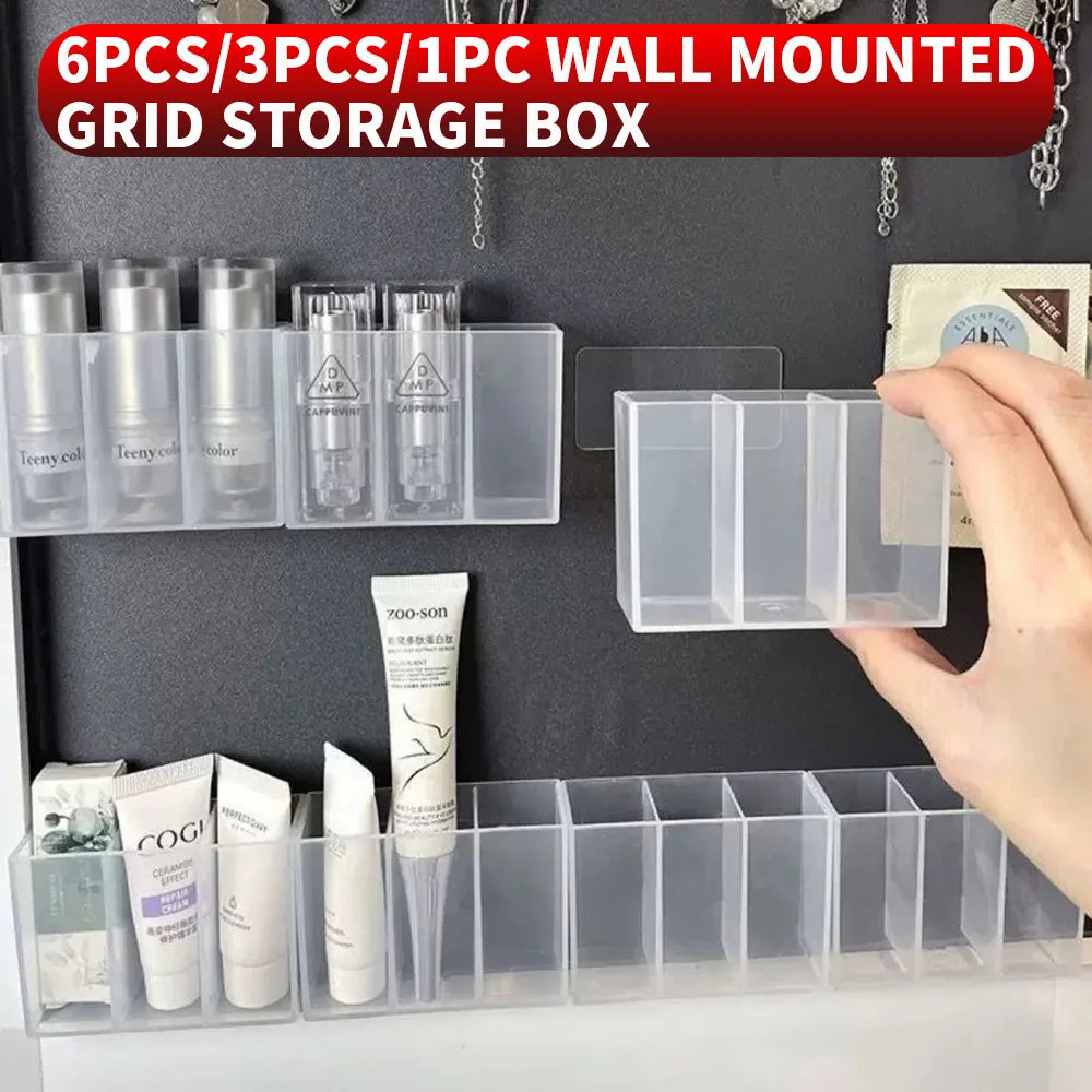 6PCS/3PCS/1PC multifunctional wall mounted compartment storage box, no punching required, suitable for storing small items in da Viralgem Store