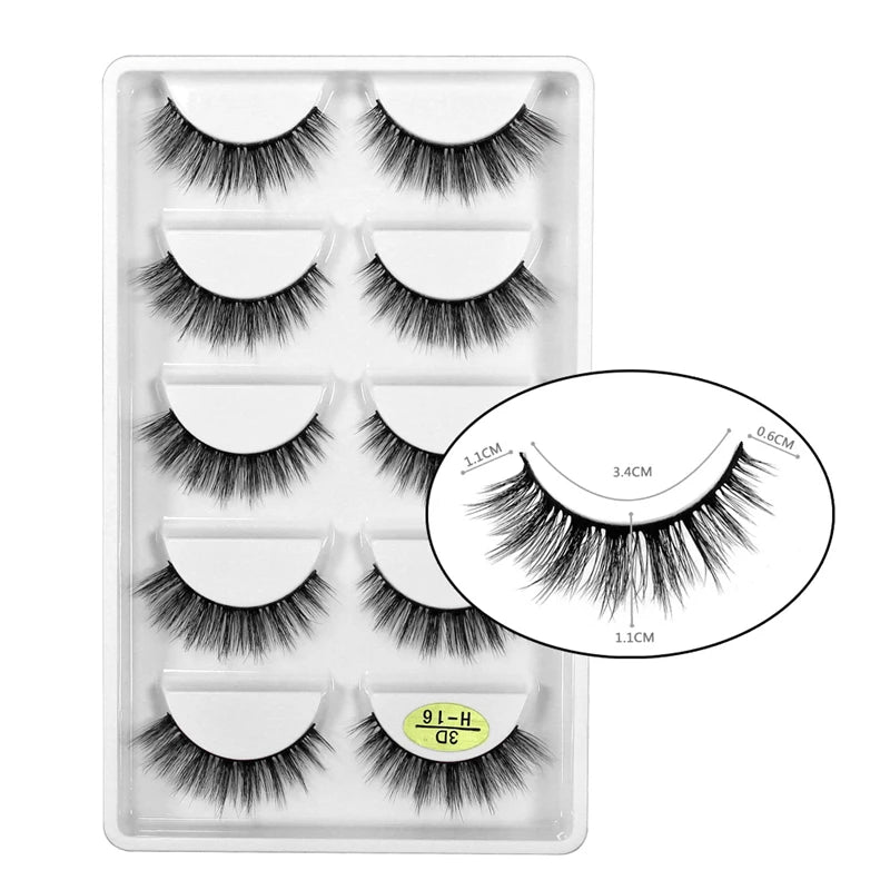 5 Pairs 3D Mink False Eyelashes h13, Soft Eyelash Extension Natural Eyelashes makeup Lashes Wholesale G800, G806 Viralgem Store