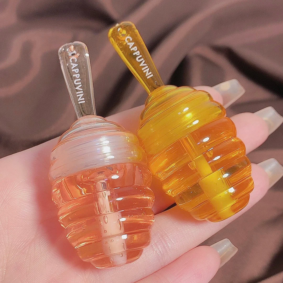 1PC Lip Oil Honey Peach Lip Care Moisturizing Unisex Lip Balm Fade Lip Lines Lip Masks Not Sticky Glossy Clear Lip Gloss Primer