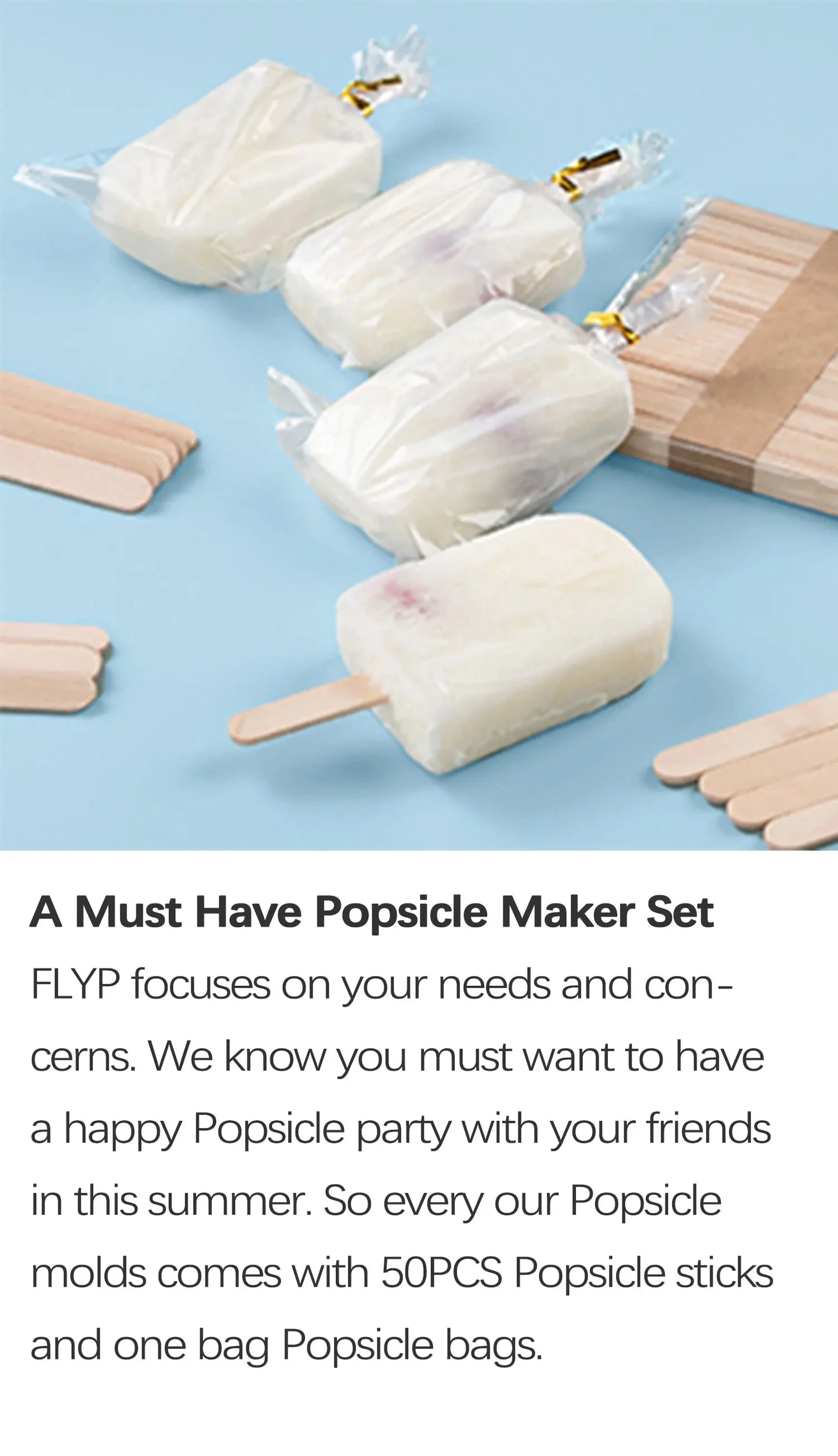 Summer DIY Ice Cream Tools With Wooden Sticks Silicone Popsicle Molds Kitchen Accessories Quench Thirst Snacks for Children