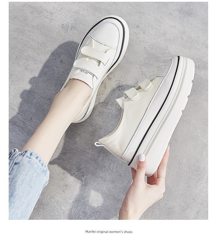 White Shoes Thick Sole Elevator Wild Best Selling Canvas Shoes