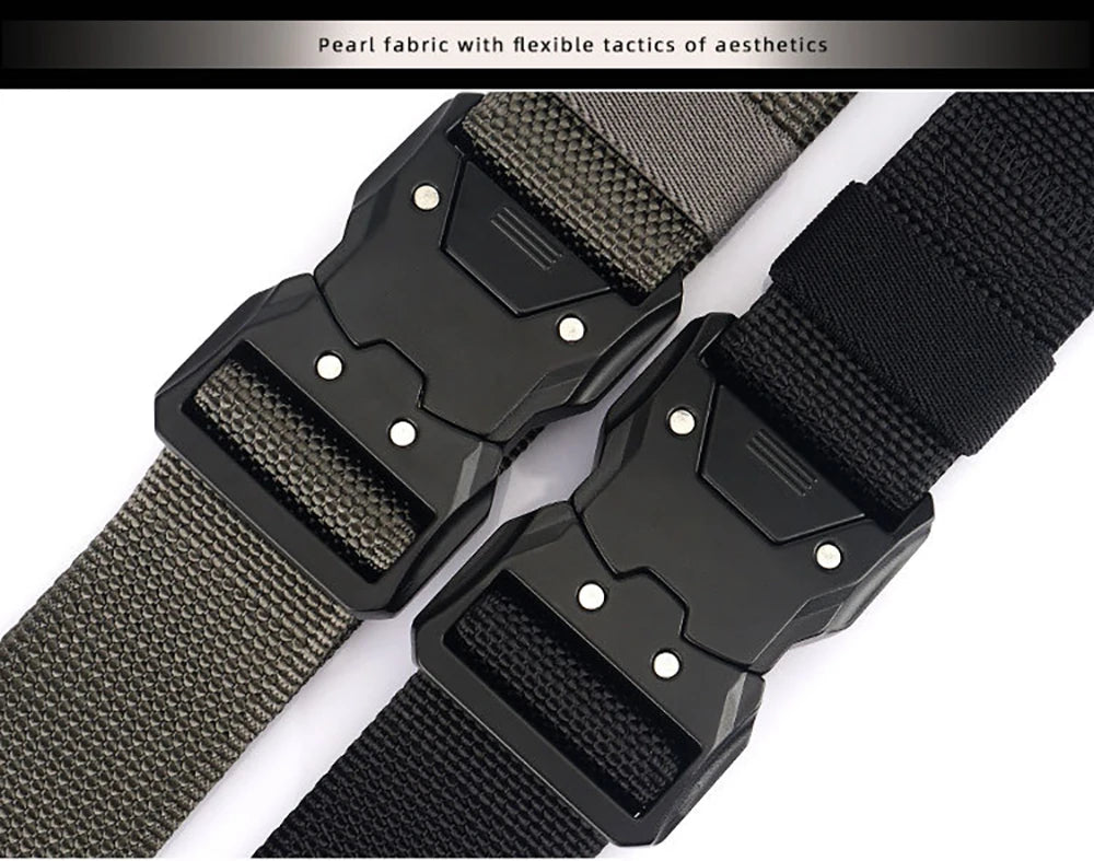 1pc Men's Belt Outdoor Tactical Belt Multi-Function Buckle Nylon Belt High Quality Alloy Buckle Belt Sports Canvas Neutral Belts