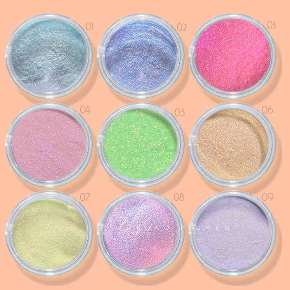 1jar Chrome Chameleon Aurora Nail Powder Metallic Effect Nail Glitter Pigment Mirror Nail Rubbing Dust Gel Nail Polish Supplies