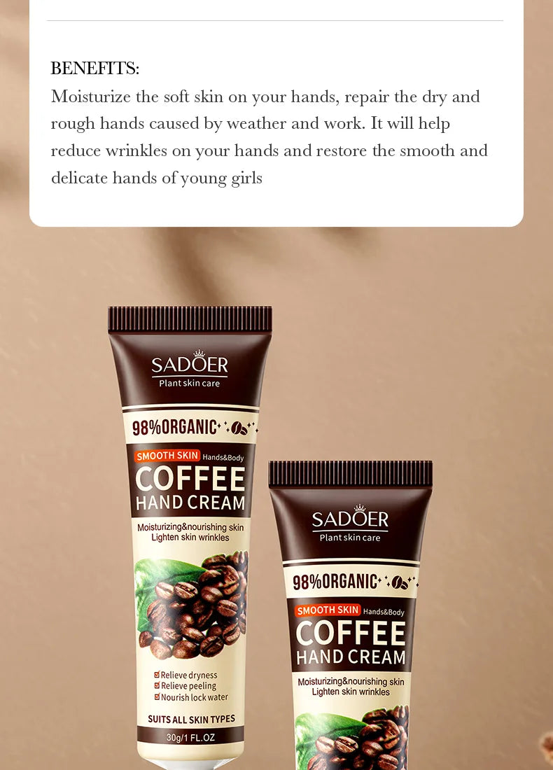 1/2/3/5pcs SADOER Coffee Hand Cream Sets Moisturizing Nourishing Whitening Hydrating Hands Skin Care Products Viralgem Store