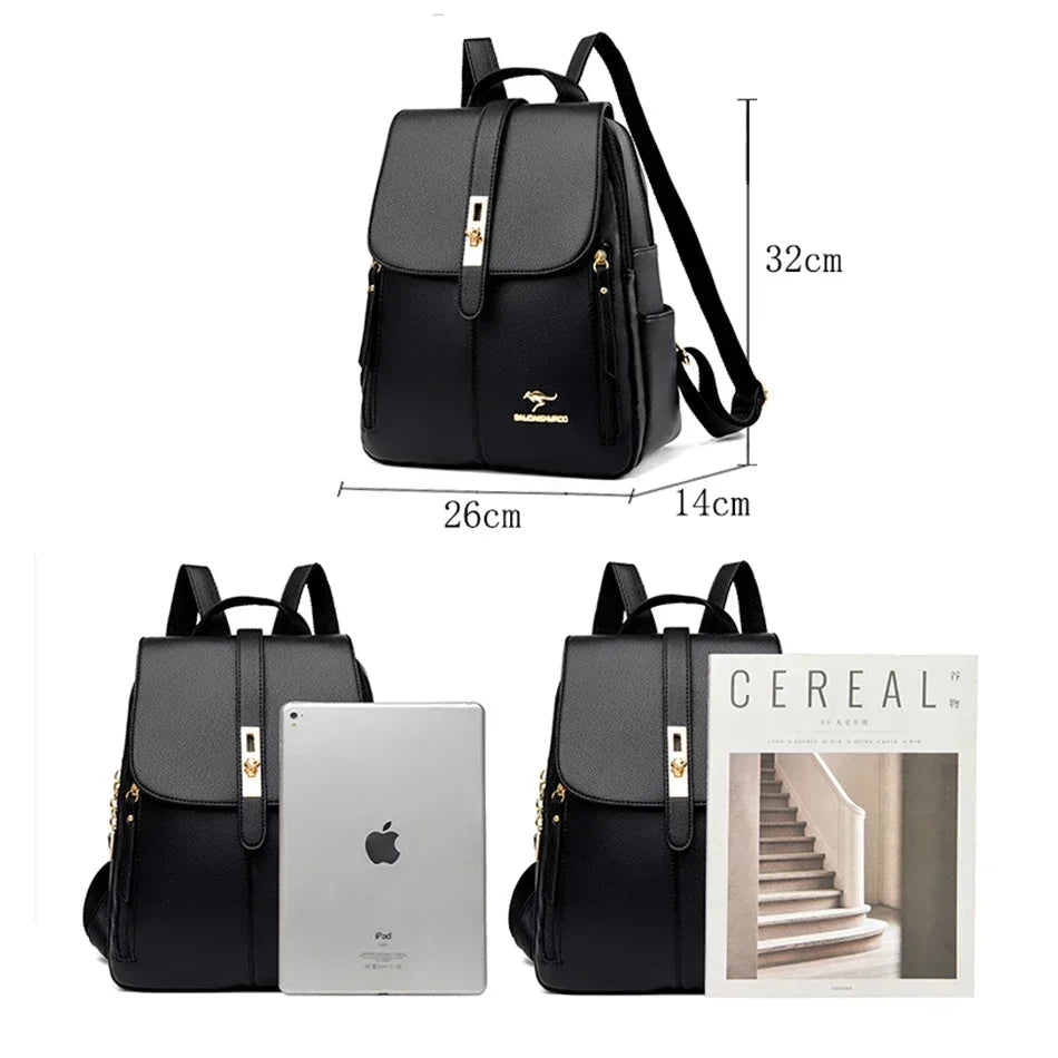 Women Large Capacity Backpack High Quality Leather Vintage Bags for Women School Bags Travel Rucksack Ladies Bookbag Knapsack Viralgem Store